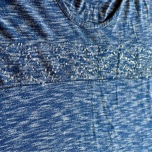 CJ Banks Navy Top with Silver Accents